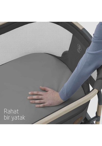 Maxi-Cosi Maxi Cosi Iora Air Sallanabilen Ahşap Görünümlü Anne Yanı Beşik Beyond Graphite