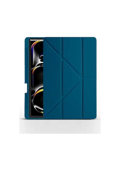 Apple Uyumlu iPad, Pro 11 Inç 2024 M4 Kılıf Kalem Şarj Bölmeli Stadlı Uyku Modlu Arkası Silikon Akıllı Case