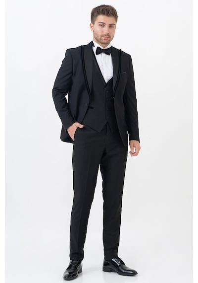 White Stone Guadalajara D114 Slim Fit Damatlık Takım Elbise Siyah - 60 Siyah