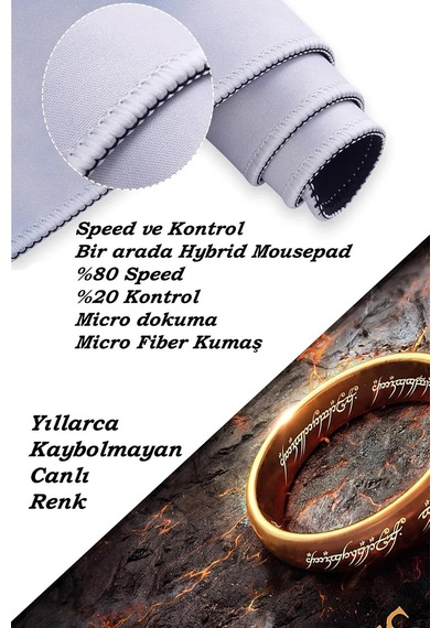 Lexroo Yüzüklerin Efendisi Lotr Oyun Gaming Klavye Mouse Pad 80x40cm Standart