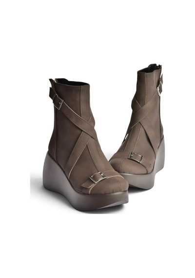 Fox Shoes Z946052701 Kahverengi Nubuk Dolgu Tabanlı Kadın Bot