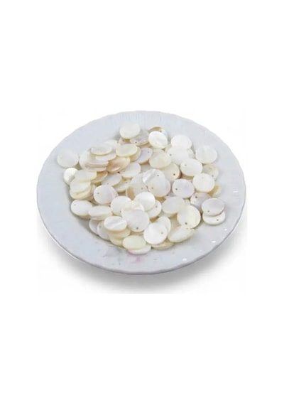 10 Mm Krem Yandan Delikli Pul Boncuk 40 Adet