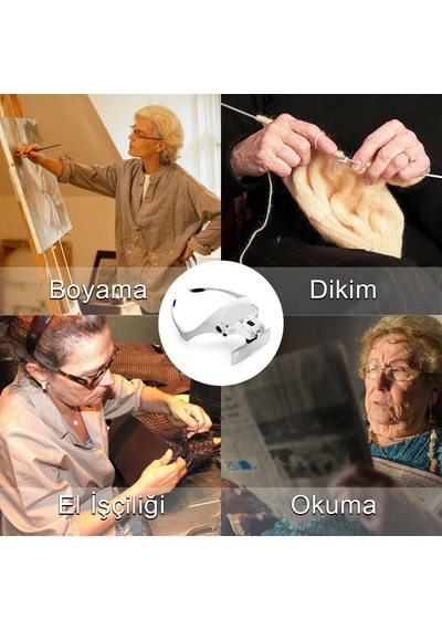 DailyLink LED Işık Gözlük Büyüteç Kuyumcu Tamir Okuma