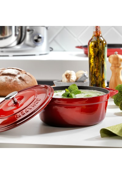 Schafer Guss Chef Döküm Derin Tencere 20cm 2 Parça Kırmızı