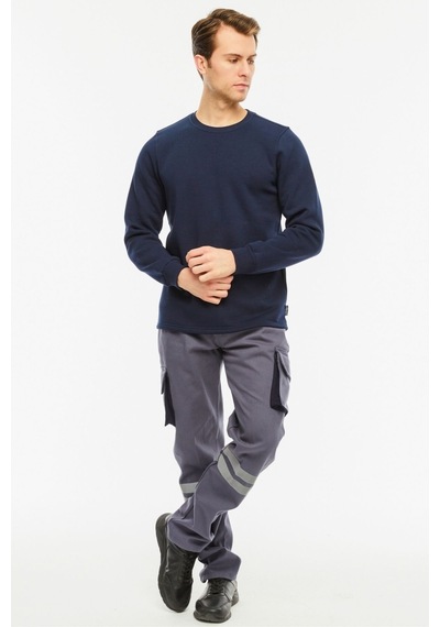 Uniprom Sweatshirt Bisiklet Yaka Içi Polarlı 3 Iplik Pamuklu Normal Kesim Erkek Lacivert