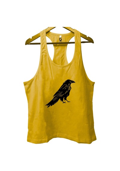 Top Glory Crow Sarı Gym Fitness Tank Top Sporcu Atleti