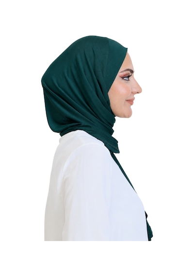 Modish Group Penye Boyun Kapamalı Şal Başörtü Hazır Giyim Turban Esnek Jersey Şal Zümrüt