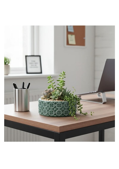 Dekoratif beton saksı sukulent arajman çiçek saksısı Çap:18cm(Bitkiler Hariç)