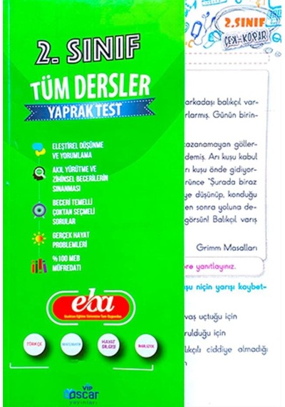 2.sınıf Tüm Dersler Çek Kopar Yaprak Test - Tatil Kitabı Tekrar Testi