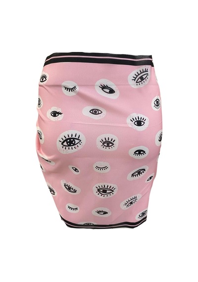 Tarzını Seç Kısa Pareo - Pembe Göz Model 150x50 Cm Çok Renkli