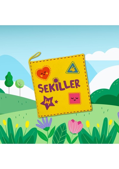 Tox Şekiller Kumaş Sessiz Kitap T395 - Bez Kitap , Eğitici Oyuncak , Yumuşak Ve Hışırtılı