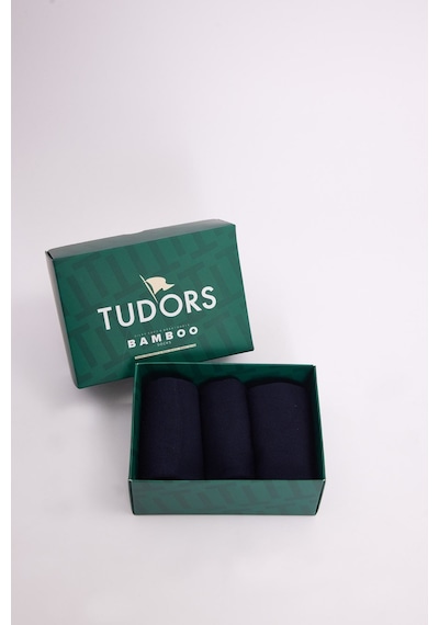 Tudors Özel Kutulu 3'lü Lacivert Bambu Çorap-51524