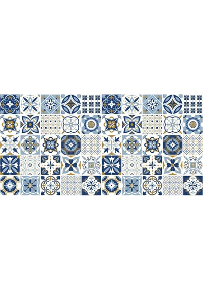 Yer Kaplama Zemin Kaplama Folyosu 65x130 Cm Fayans Karo Mavi