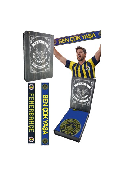 Fenerium Fenerbahçe Unısex Sen Çok Yaşa Şal Lazer Kutu Sarı - Lacivert