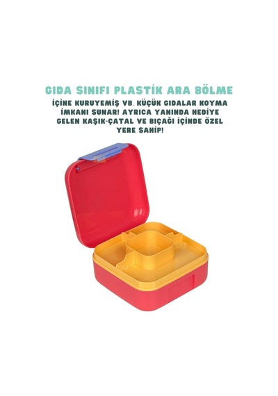 Bento 1000ml Lunchbox Tek Katlı Bölmesiz Pp Plastik Küçük Sefer Tası Yemek Kutusu Koyu Pembe Çok Renkli