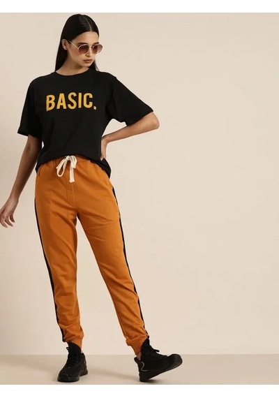 Assema Baskılı Kadın Kısa Kol T-shirt - Siyah Çok Renkli