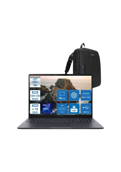 Asus ExpertBook B5 B5605CCA-U716512B1D-F35 Ultra 7 255H 128 GB 4 TB SSD 16" Free Dos Dizüstü Bilgisayar + Zetta Çanta