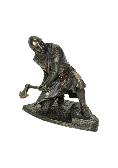 Veronese Design 7 "tapınak Diz Çökmüş Savaş Balta Duruşu Soğuk Döküm Reçine Antik Bronz Kaplama Heykel Genel