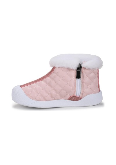 Kiko Kids Biser Fermuarlı Termo Taban Kız Çocuk Bot Ayakkabı Pudra Pudra