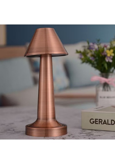 Buffer Çatı Model Bronz Renk Şarjlı Dokunmatik 3 Renkli Led Masa Lambası Bronz
