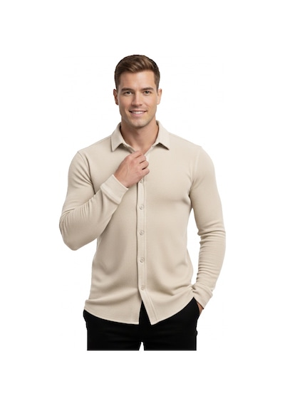 Deepsea Bej Slim Fit Örme Kumaş Likralı Erkek Gömlek Nefes Alan Esnek Ve Modern Tasarım 2602604 Bej Deepsea Bej Slim Fit Örme Kumaş Likralı Erkek Gömlek Nefes Alan Esnek Ve Modern Tasarım 2602604 Bej