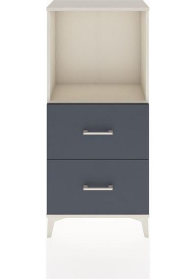 Hyperion Dolap Tek Raflı 2 Çekmeceli 60x44x134 Aytaşı-antrasit Aytaşı