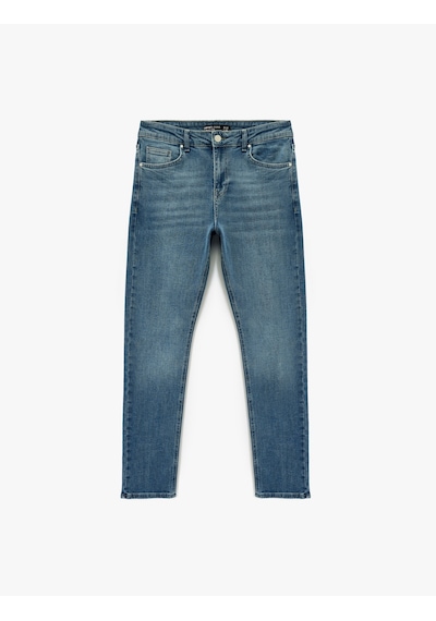 Koton Pamuklu Normal Bel Slim Fit Jean Pantolon - Brad Jean Orta İndigo 7wam40005nd