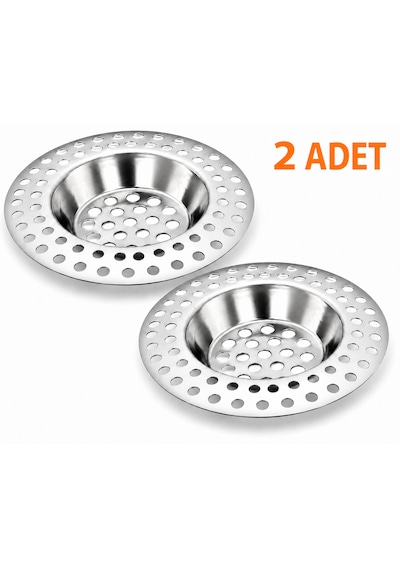 2 Adet Paslanmaz Çelik Lavabo Süzgeci Evye Gider Süzgeci Mutfak Lavabo Gider Filtresi Tıkanma Önleyici Açık Gri