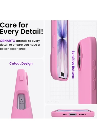 Apple Uyumlu iPhone 17 Içi Kadife Lansman Kılıf Ve Seramik Tam Kaplayan Cam Ekran Koruyucu Açık Pembe