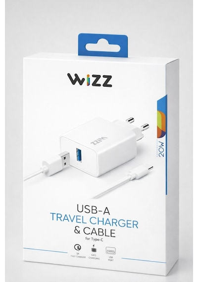 Wizz 20w Type-c Hızlı Şarj Adaptörü Ve Kablo Seti Usb-a Seyahat Şarj Cihazı