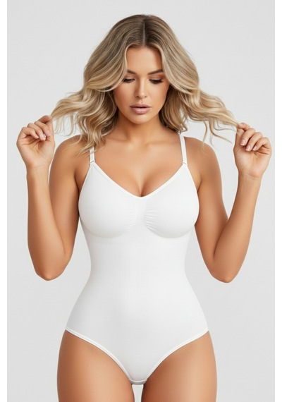 Mistirik Mamey Model Örme Kumaş Toparlayıcı Çıtçıtlı Body Beyaz Renk Zıbın 4