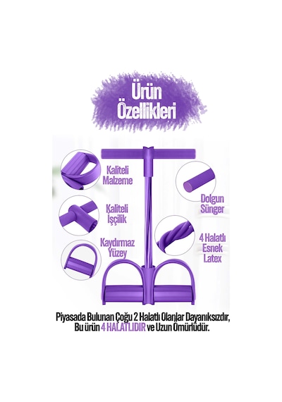 Body Trimmer Mekik Kürek Çekme Bel İnceltme Aleti Evde Spor Lastikli Egzersiz Lastiği Mor
