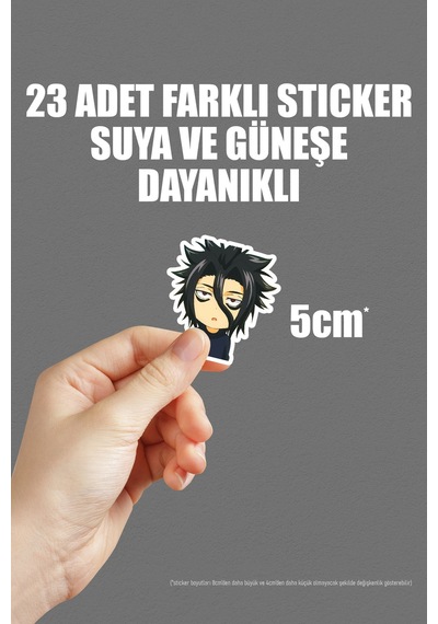 Food Wars Anime Telefon Laptop Bullet Journal Yapışkanlı Folyo Sticker Paketi 23 Adet Çok Renkli