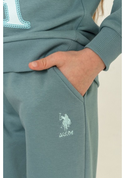 U.S. Polo Assn. Kız Çocuk Baskılı Yeşil Uzun Kol Eşofman Takımı Us2712-c-v3 Us2712-c-v3