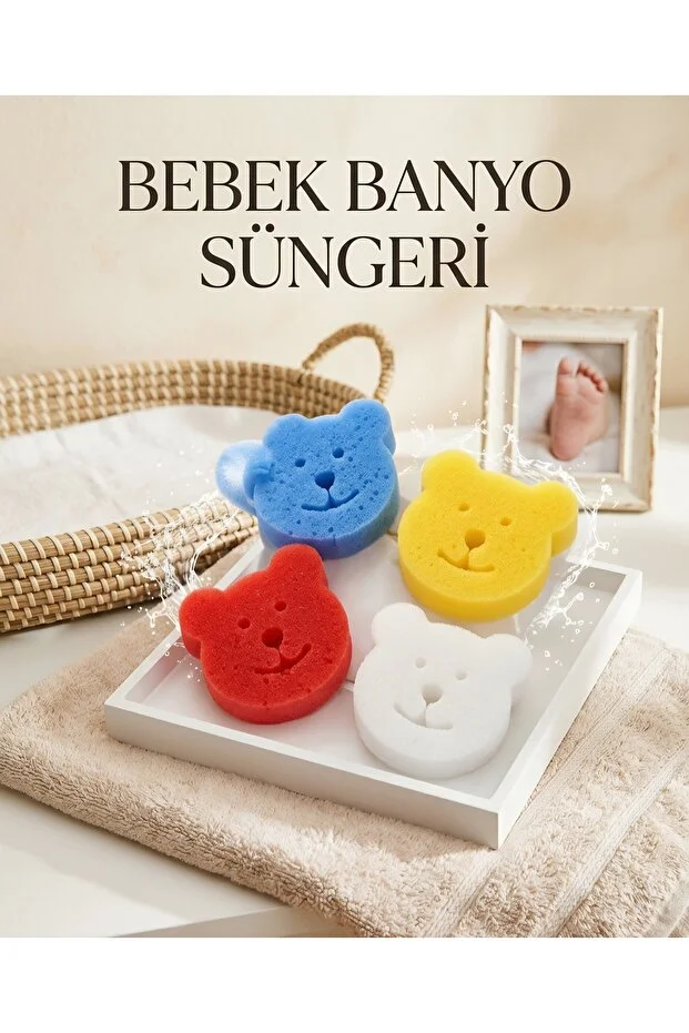 2 Li Bebek Küvet Filesi Ve Banyo Süngeri Seti