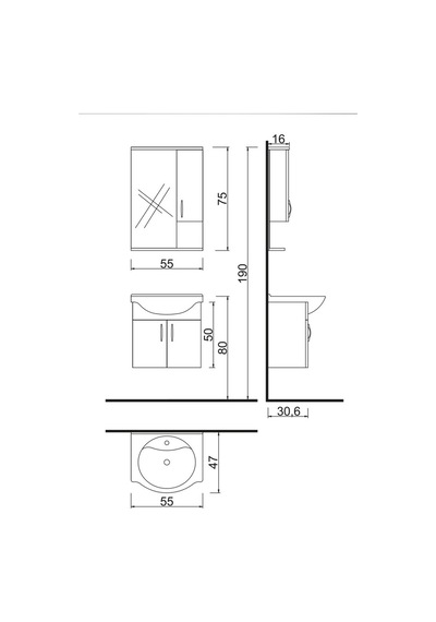 Denko Akyazı 55 Cm Mdf Banyo Dolabı Takımı Çok Renkli Denko Akyazı 55 Cm Mdf Banyo Dolabı Takımı Çok Renkli