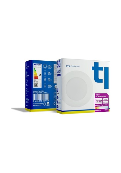Redeem Plus C10w Downlight, Titreşimsiz, Göz Konforu, 657 Lümen, Ilık Beyaz, 3000 Kelvin