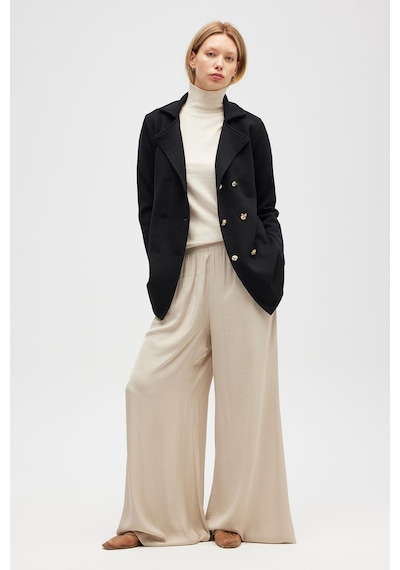 Peraluna Jisha, Kadın Örme Triko Blazer Ceket - Siyah Siyah