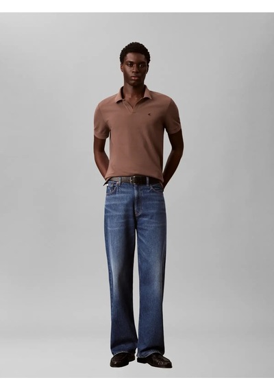 Calvin Klein Ss Open Collar Casua, 9o9, S Kahverengi Erkek Polo