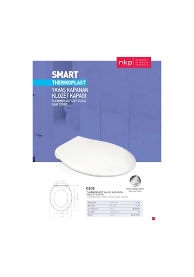 Nkp Smart Thermoplast Yavaş Kapanan Klozet Kapağı - Nkp0303
