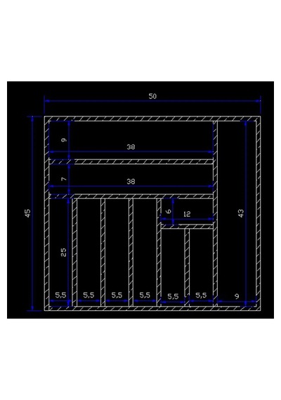 Kaşık, Çatal, Bıçak, Kepçe Organizer 45x50 Cm Çekmece Düzenleyici Mutfak Gereçleri Düzenleyici Ahşap