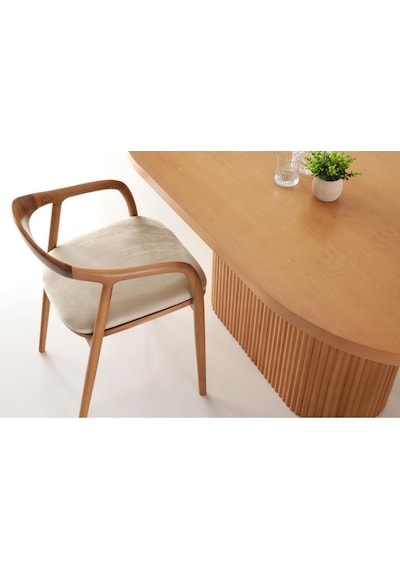 Zodiac Exclusive Yılan Ahşap Sandalye Natural - Krem