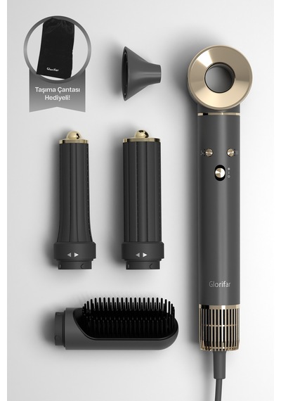 Glorifar Gl-hd802 5'i 1 Arada Çok İşlevlli Gri Saç Kurutma Makinesi