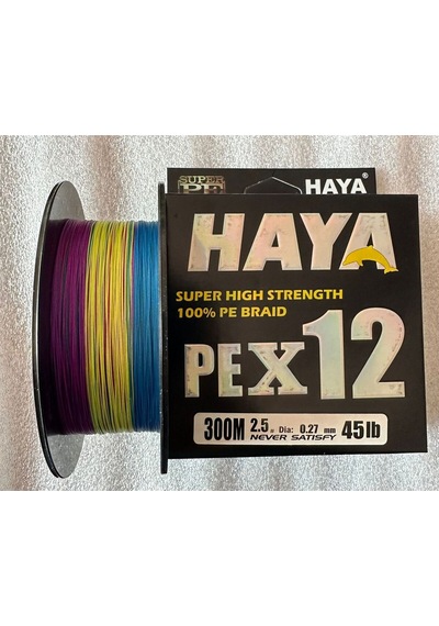 Pex12 12 Katlı Örgü İp Misina - 300 Metre 0.27mm 45lb Multicolor