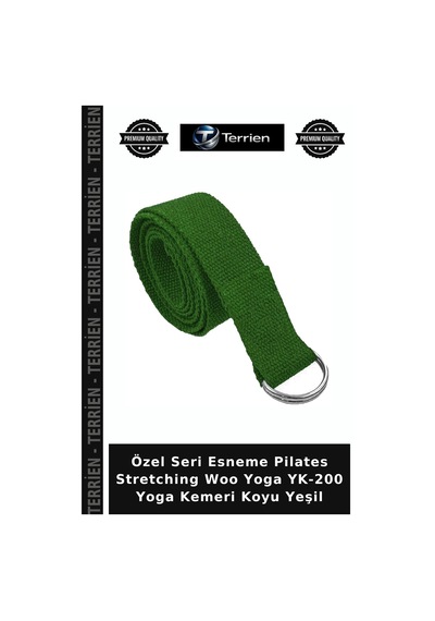 Özel Seri Esneme Pilates Stretching Woo Yoga Yk-200 Yoga Kemeri Koyu Yeşil