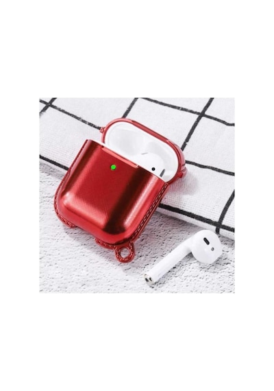 Electroplate Airpods Kılıf, Kırmızı