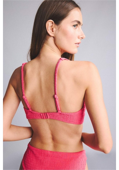 Defacto Regular Fıt Kırışık Dokulu Kumaş Fuşya Bikini Üstü G3996ax26smpn296 Pembe-pn296