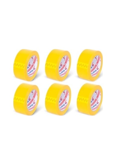 45 Mm X 100 Mt Sarı Koli Bandı 6 Adet 1