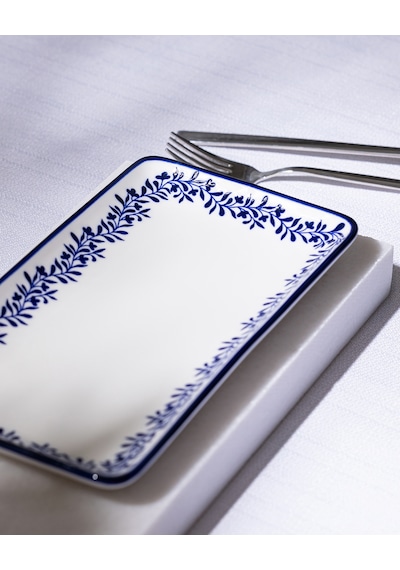 Madame Coco Reve Bleu Orva Dikdörtgen Tabak - 22 Cm - Mavi/beyaz 8684427225547 Çok Renkli