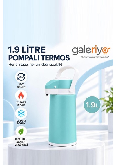 1.9lt Galerıyo Airpot Termos Yesıl Açık Yeşil